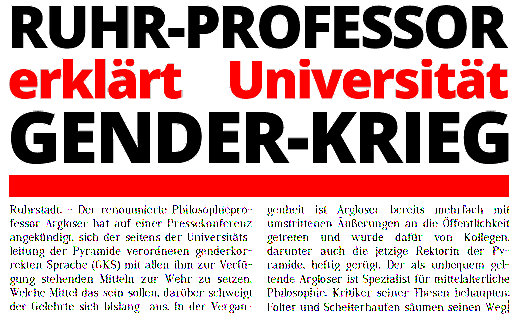 Ruhr-Professor erklärt Universität Gender-Krieg